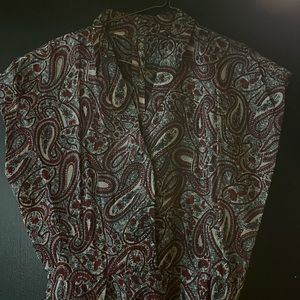 Vintage paisley gossamer thin dress handmade